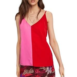 Scotch & Soda Pink Red Two Toned‎ Colorblock Casual Lightweight Tank Top Size XS